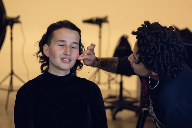 Group singing class participants learning harmonies and ensemble vocal coordination techniques